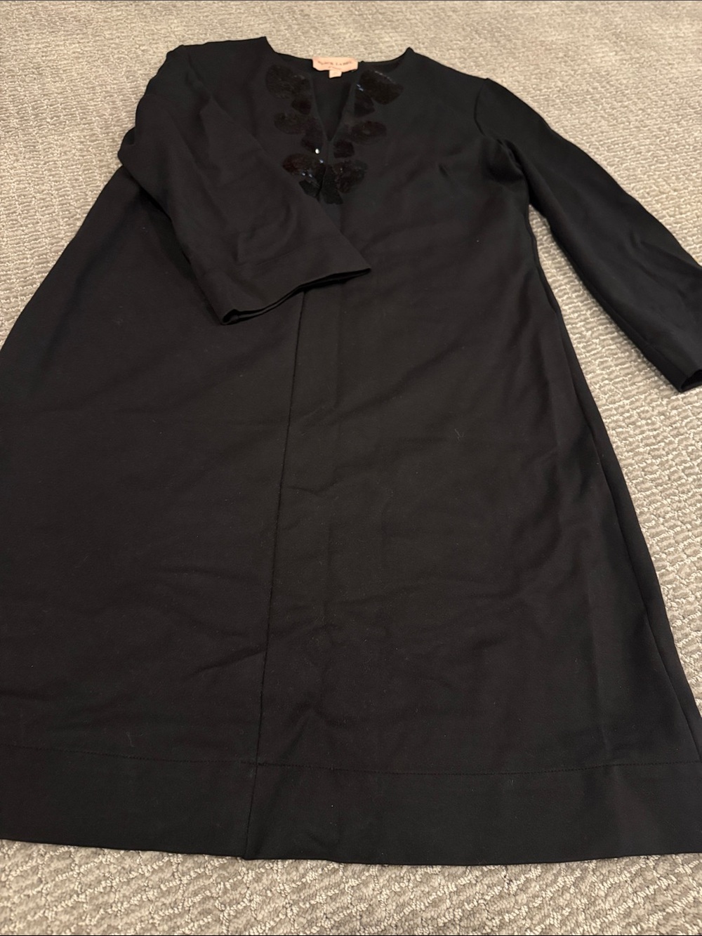 Chico’s Black Classic Embellished Shift Dress -